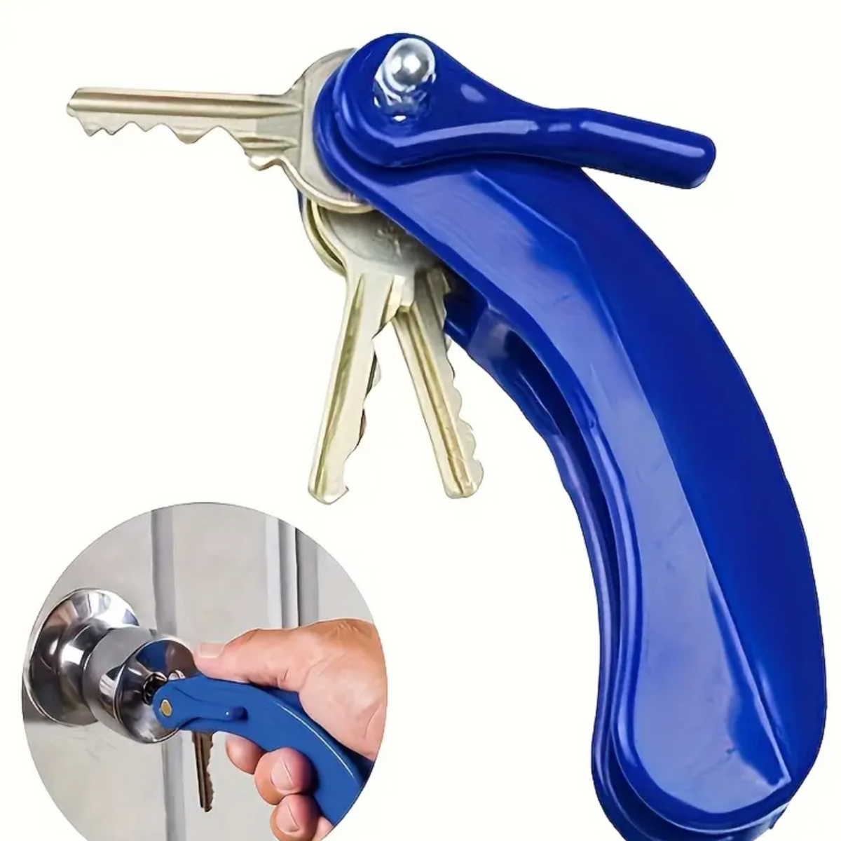 Ergonomic key turner tool with large grip handle for arthritis relief