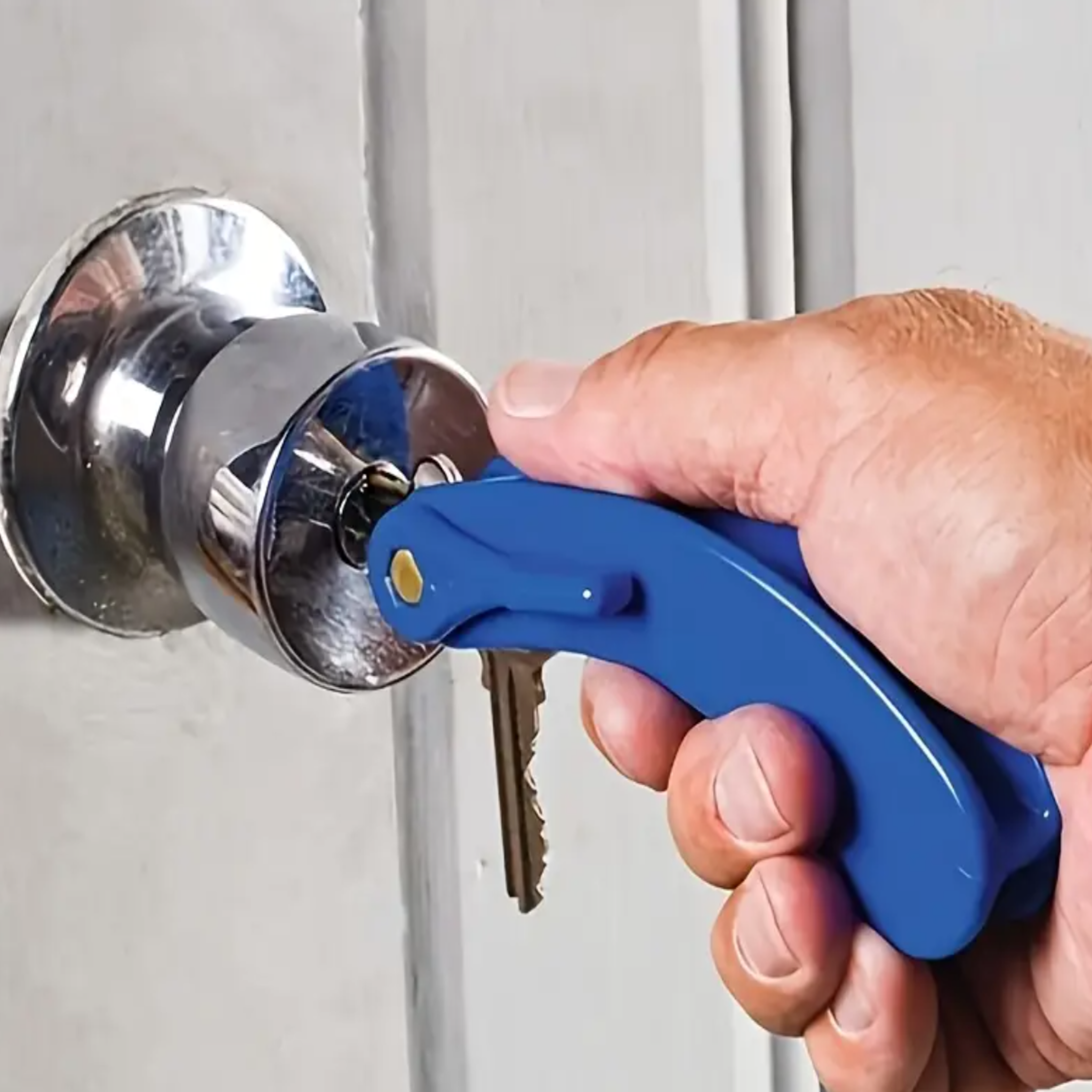 Arthritis key turner demonstrating proper key insertion and turning