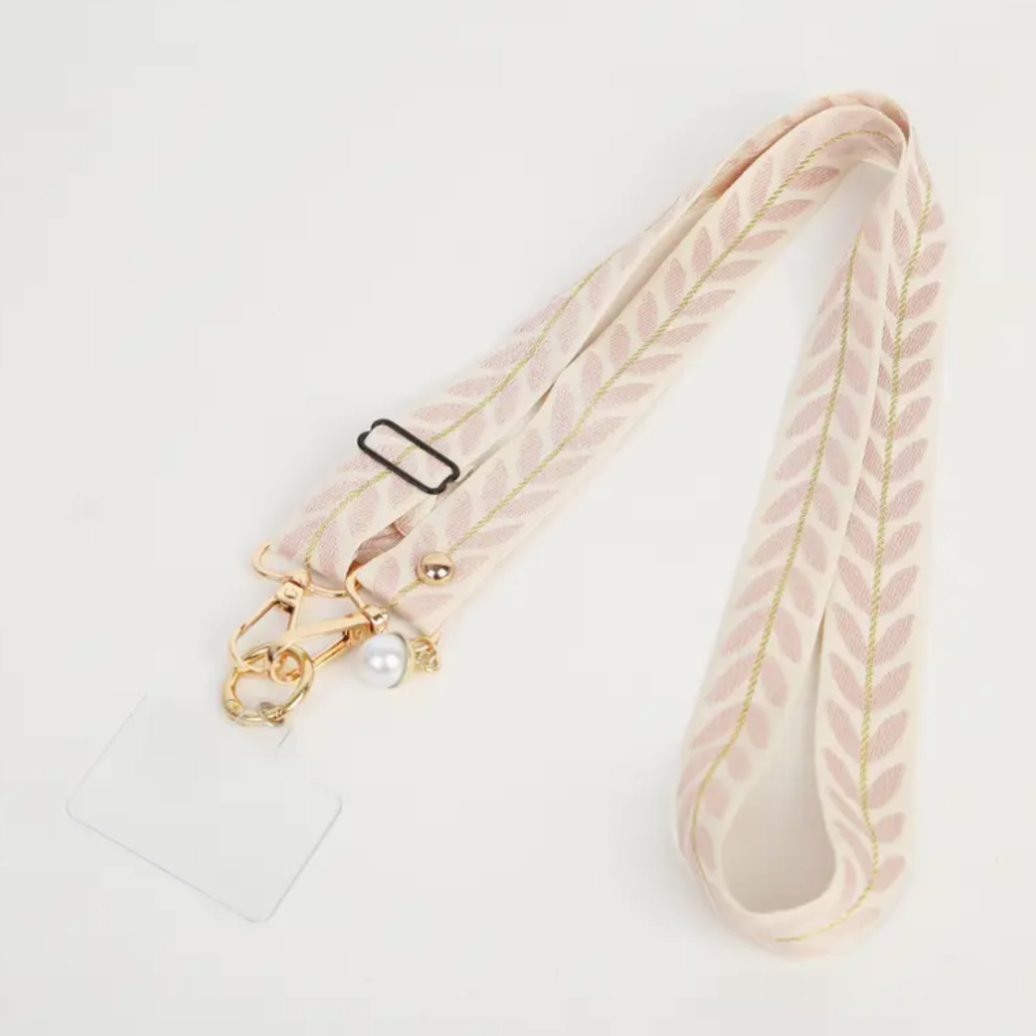 Mobile phone neck strap showing secure phone attachment