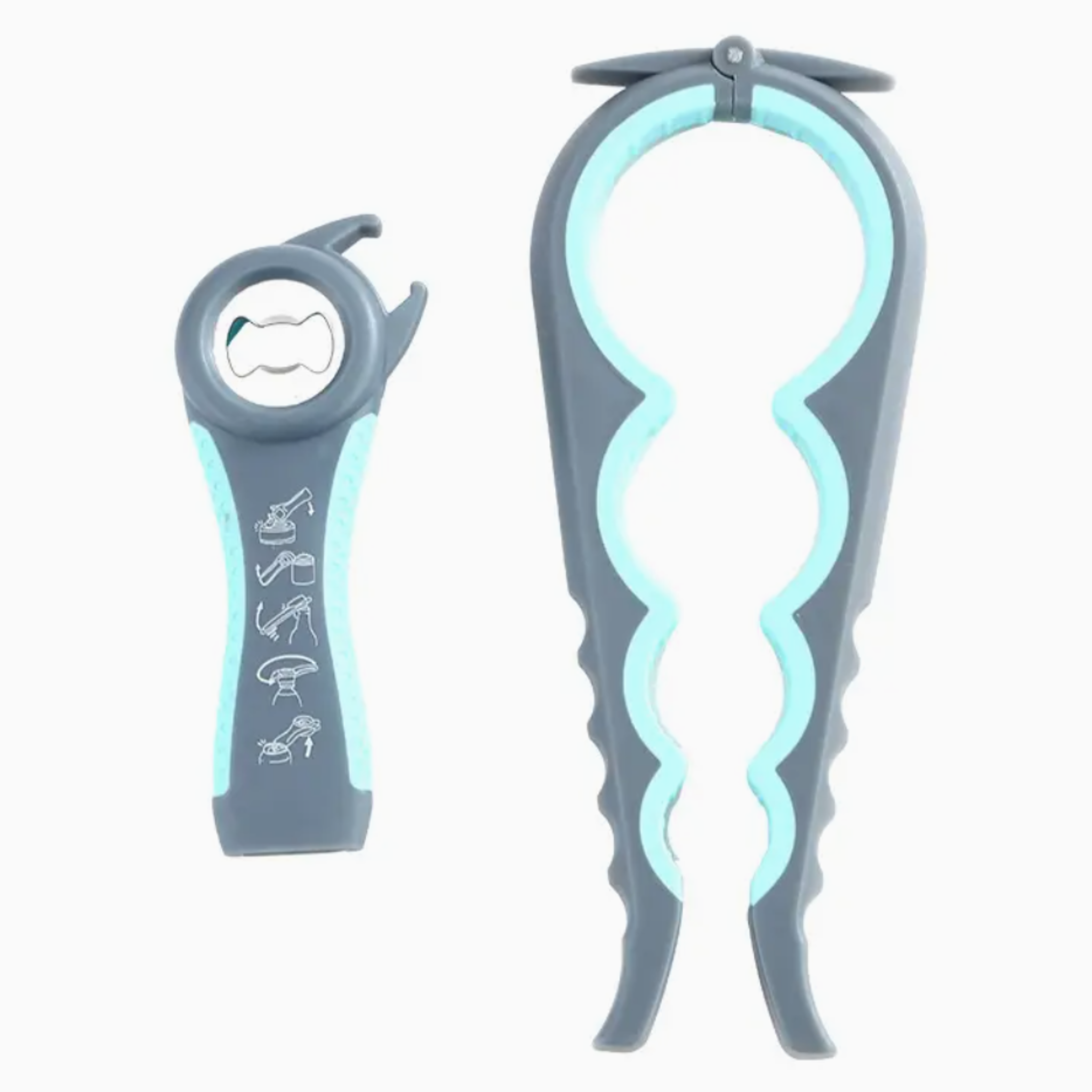 Multi-grip jar opener tool with ergonomic handles for arthritis relief