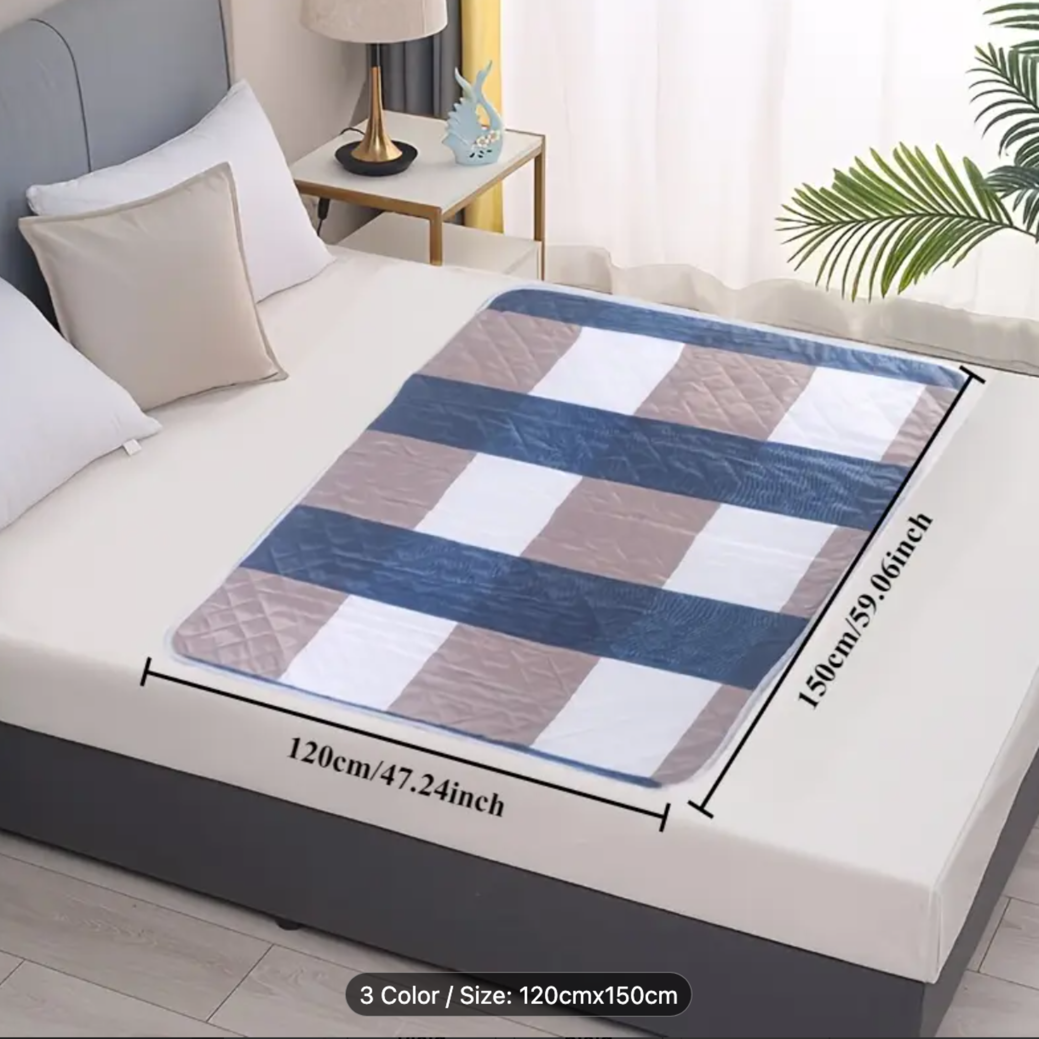 Waterproof mattress protector covering bed for incontinence protection
