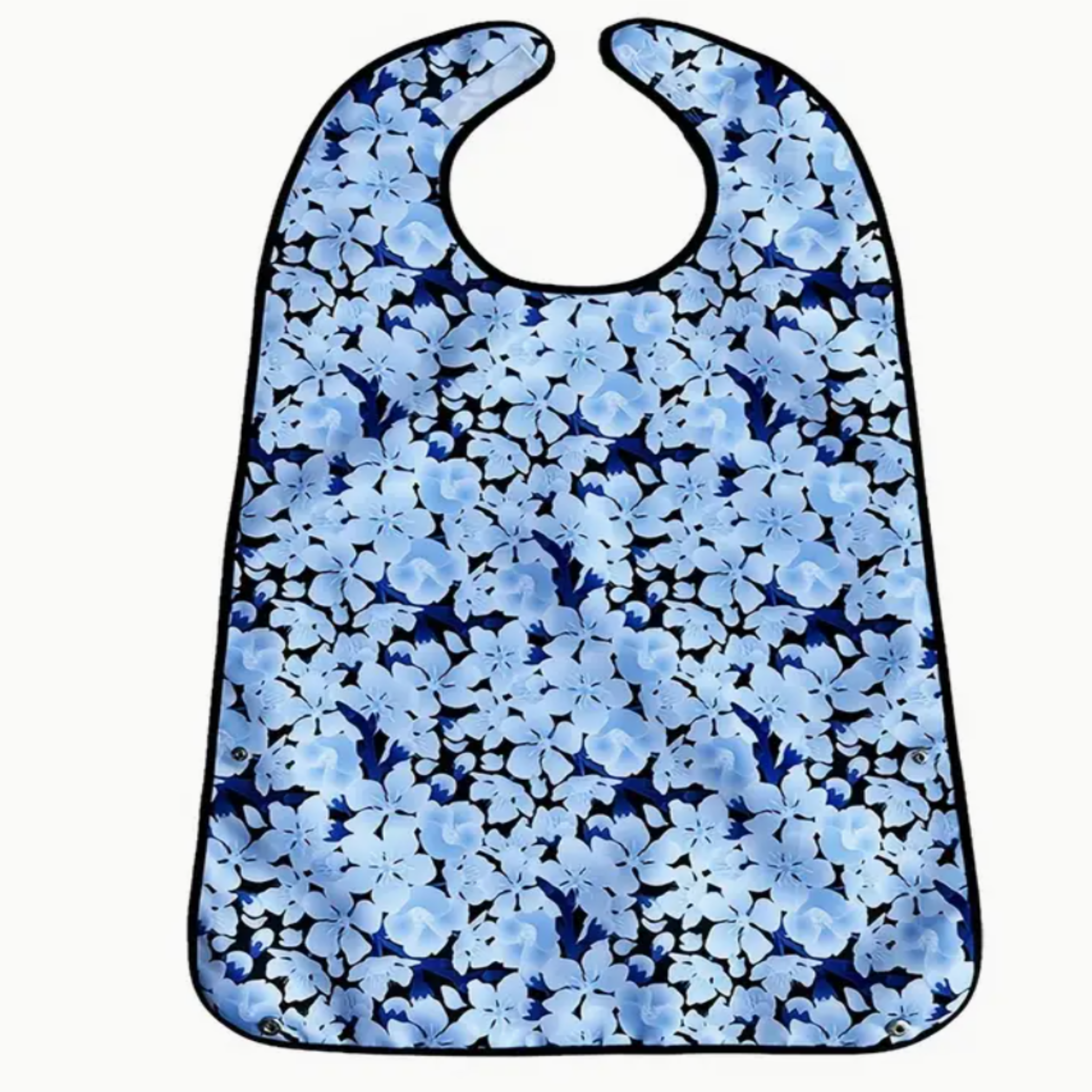 Adult waterproof dining bib with adjustable neck strap for spill protection